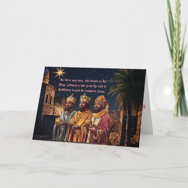 Tre Wise Manar-resor till Bethlehem Design Kort (Framsida)