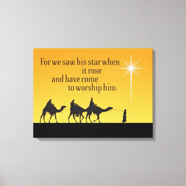 Tre Wise Manar Star av Bethlehem-julkanvas Canvastryck (Framsida)