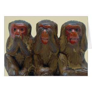 Tre Wise Monkey Hälsningskort