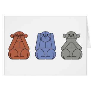 Tre Wise Monkey Hälsningskort