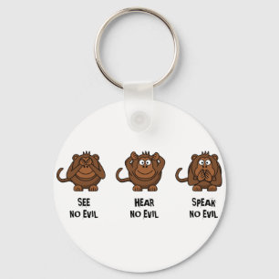 Tre Wise Monkey Nyckelring