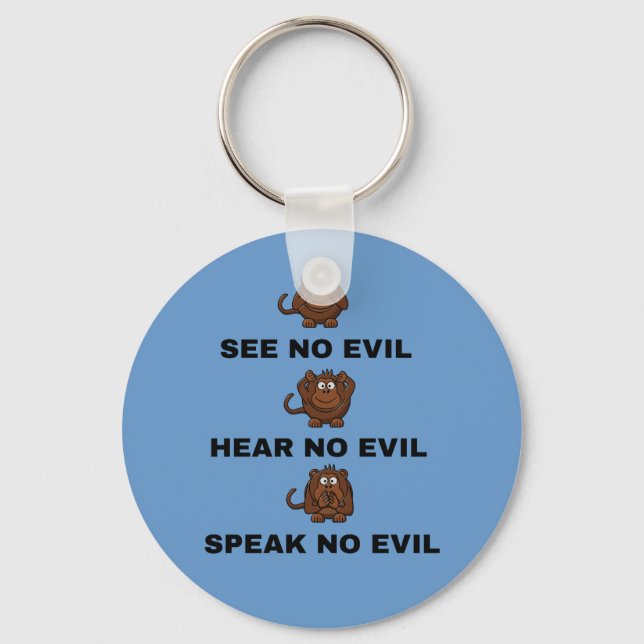 Tre Wise Monkey-Nyckelringar Nyckelring (Framsida)