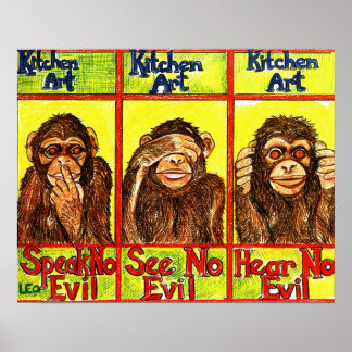 Tre Wise Monkey Poster