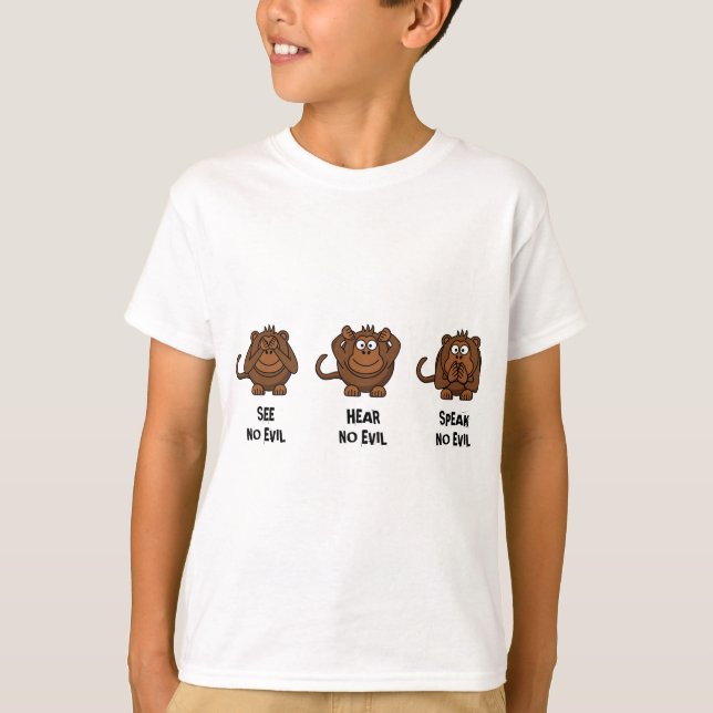Tre Wise Monkey T-shirt (Framsida)