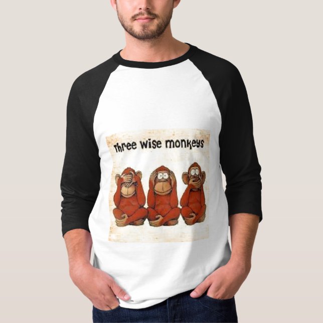 Tre Wise Monkey T-Shirt (Framsida)