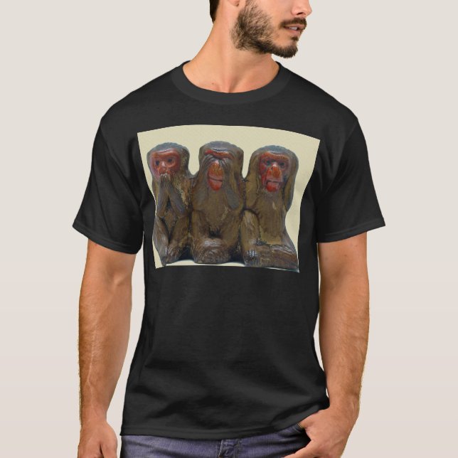 Tre Wise Monkey Tee Shirt (Framsida)
