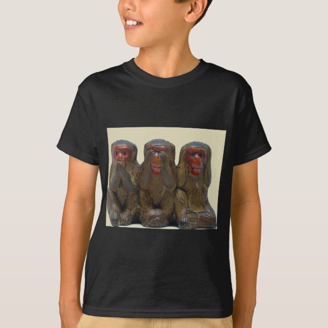 Tre Wise Monkey Tee Shirt (Framsida)
