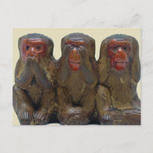 Tre Wise Monkey Vykort