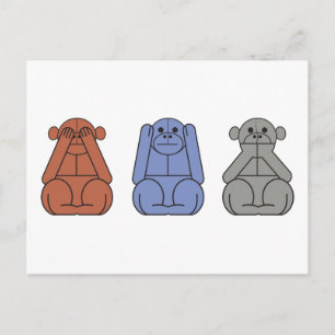 Tre Wise Monkey Vykort