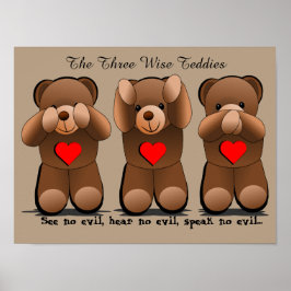 Tre Wise-nycklar, Nalle Skriv ut Poster