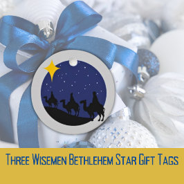 Tre Wisemen Bethlehem Star Gift Märkre Gåvor Etiketter