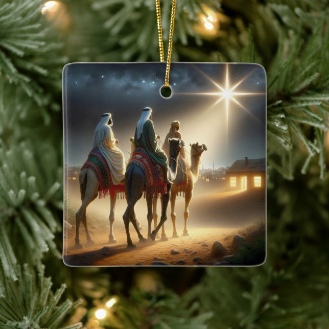 Tre Wisemen efter en stjärna Julgransprydnad Keramik (Träd)