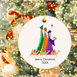 Tre Wisemen Star God jul Julgransprydnad Keramik