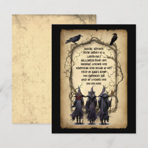 Tre Witches & Twig Ram Halloween Inbjudningar