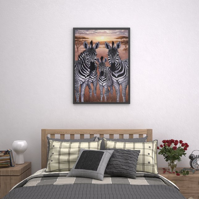 Tre Zebröder bete i ängsmark Poster (Skapare uppladdad)