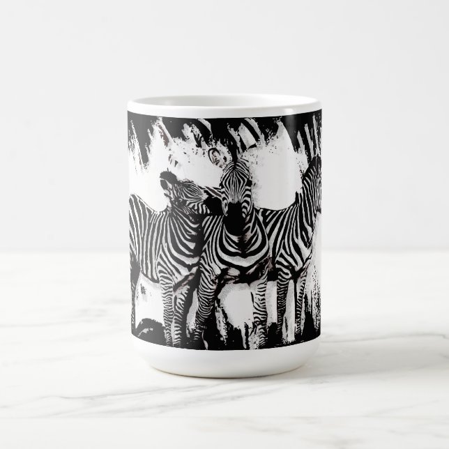 Tre zebror målar kaffemugg (Center)