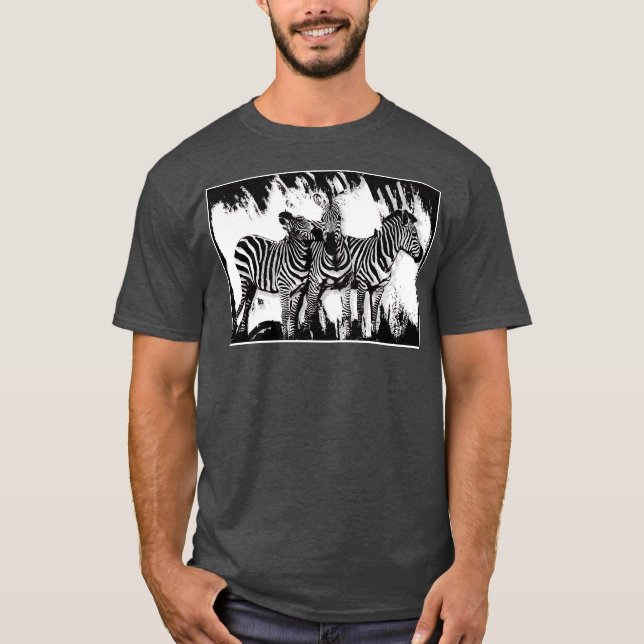 Tre zebror målar t shirt (Framsida)