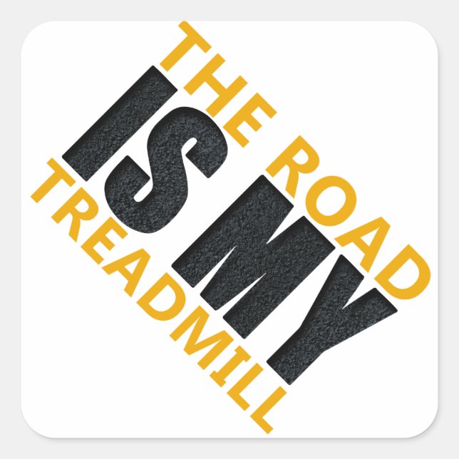 Treadmill Fyrkantigt Klistermärke (Framsida)