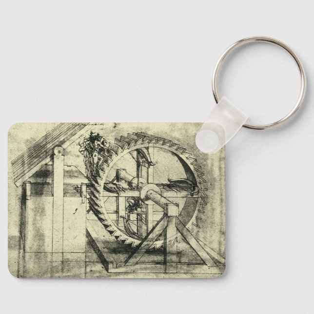 Treadmill Powered Crossbow by Leonardo da Vinci Nyckelring (Framsida)