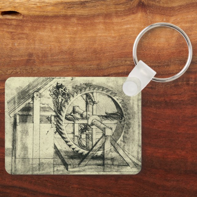 Treadmill Powered Crossbow by Leonardo da Vinci Nyckelring (Framsida)