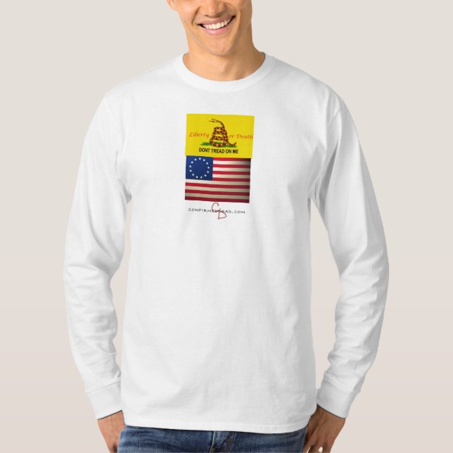 treadonme kopierar, revolutionär-krig-flagga, tee shirt (Framsida)