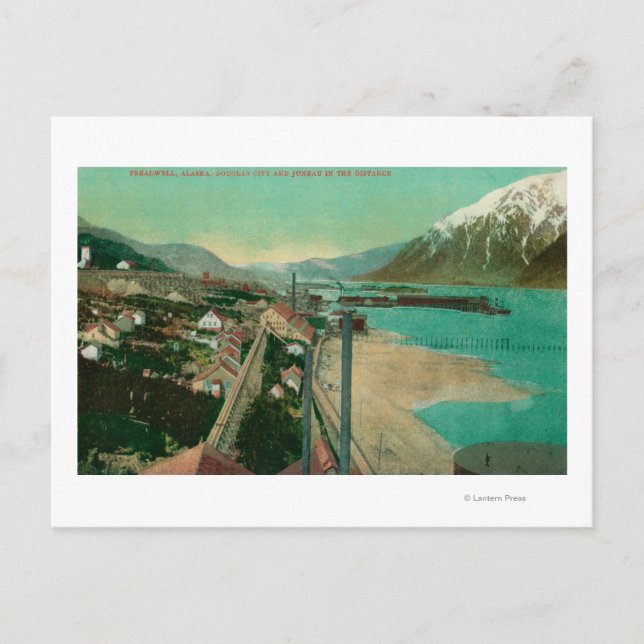 Treadwell, AK och Douglas City och Juneau i Vykort (Framsida)