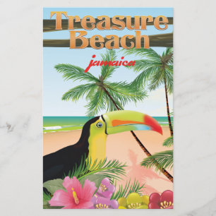 Treasure Beach Jamaica-reseaffisch Brevpapper