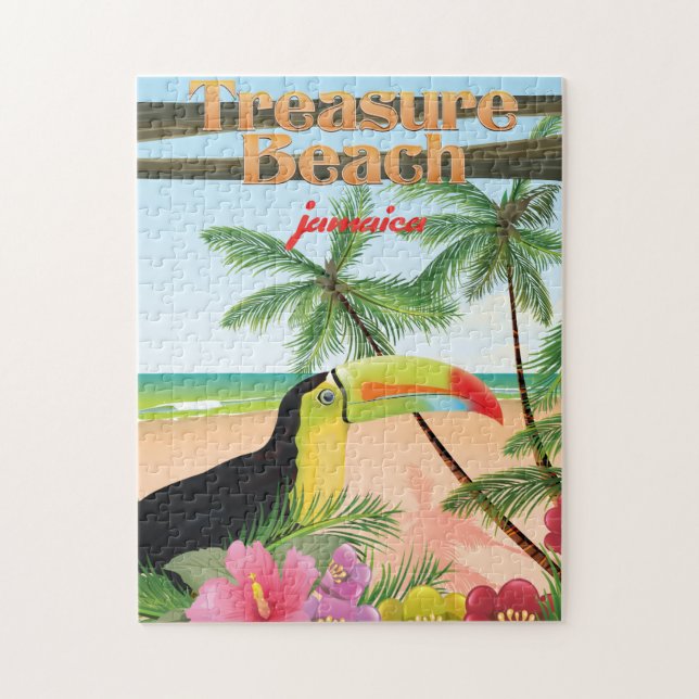 Treasure Beach Jamaica resemål Pussel (Vertikal)