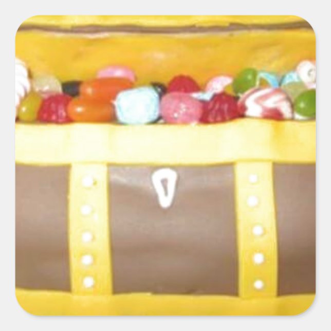 Treasure bröstkaka fyrkantigt klistermärke (Framsida)
