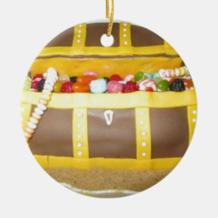 Treasure bröstkaka julgransprydnad keramik