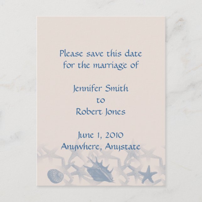 Treasure by Sea Save the Date, vycard Meddelande Vykort (Framsida)