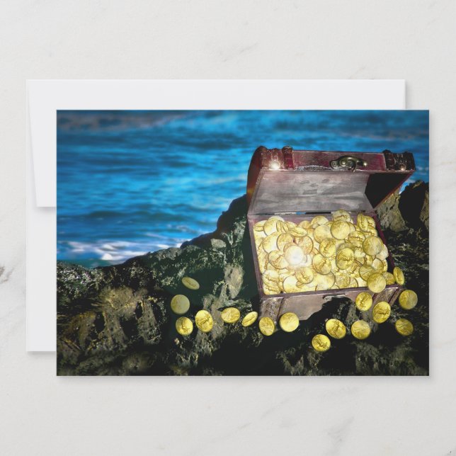 Treasure Chest of Guld på Sten Inbjudningar (Framsida)