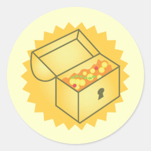 Treasure Chest Runt Klistermärke