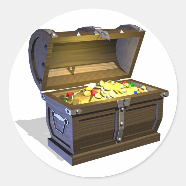 Treasure Chest Stickers Runt Klistermärke (Framsida)