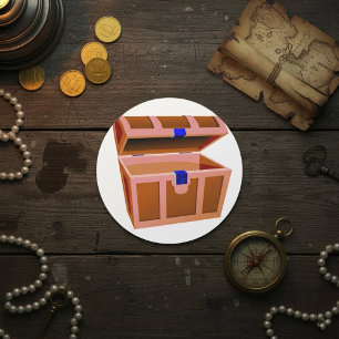 Treasure Chest Stickers Runt Klistermärke