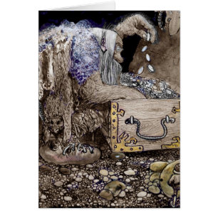 Treasure Chest Troll Hälsningskort