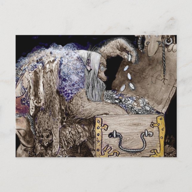 Treasure Chest Troll Vykort (Framsida)