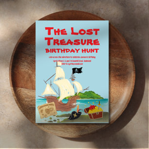 Treasure Hunt Birthday Inbjudningar