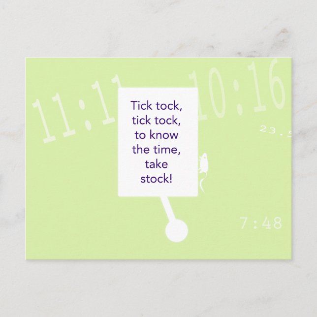 Treasure Hunt Game - Clue #1 - Clock Vykort (Framsida)