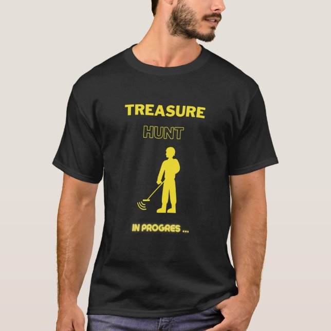 Treasure Hunt in Progres Detectorists Detector Det T Shirt (Framsida)