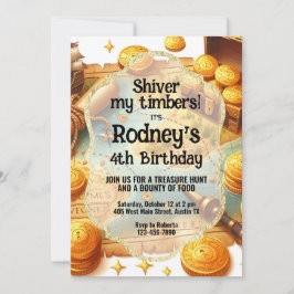 Treasure Hunt Pirat Birthday-inbjudan Inbjudningar