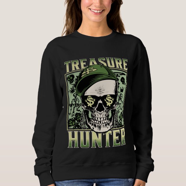 Treasure Hunter Metal detector Graffiti Detectoris T Shirt (Framsida)