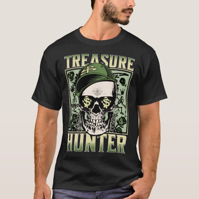 Treasure Hunter Metall detektor Graffiti Detectori T Shirt (Framsida)