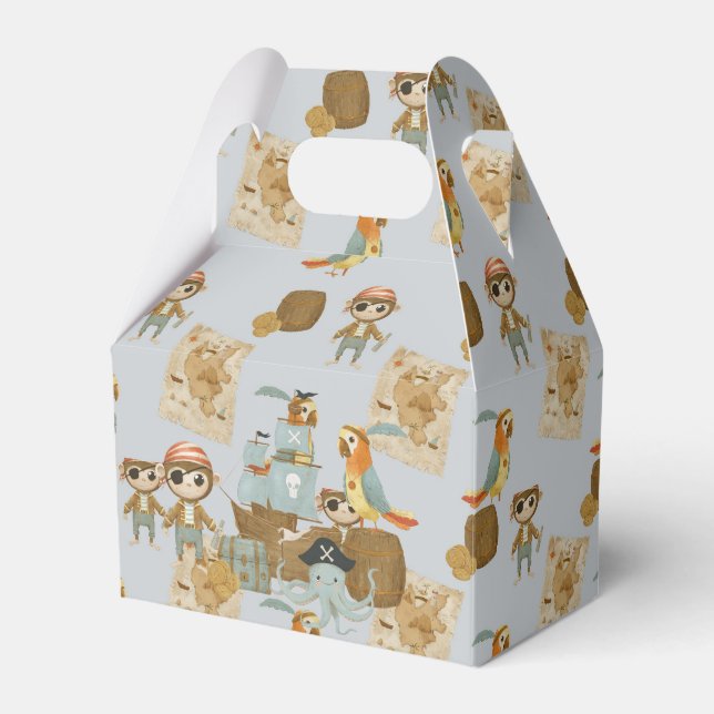 Treasure Hunter Pirat Birthday Presentaskar (Framsidan Sidan)