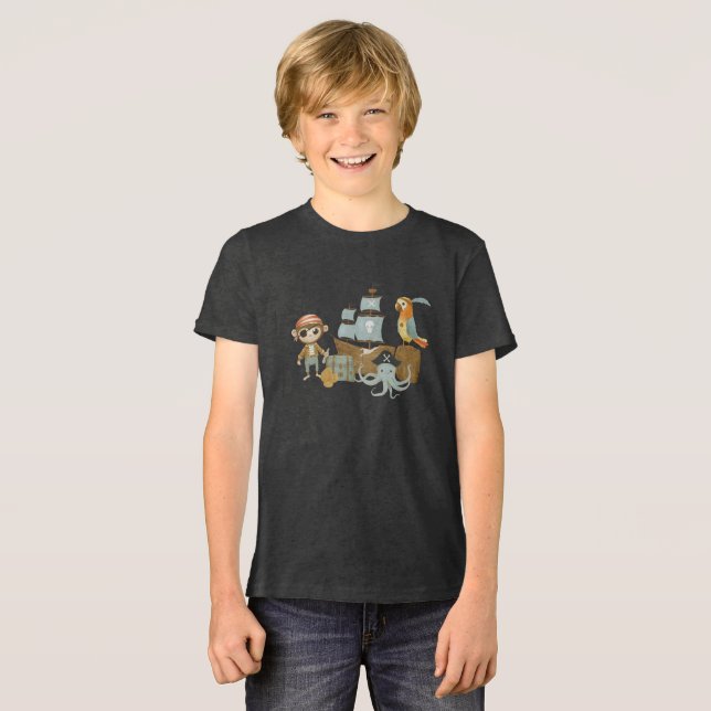 Treasure Hunter Pirat Birthday T Shirt (Framsida Full)