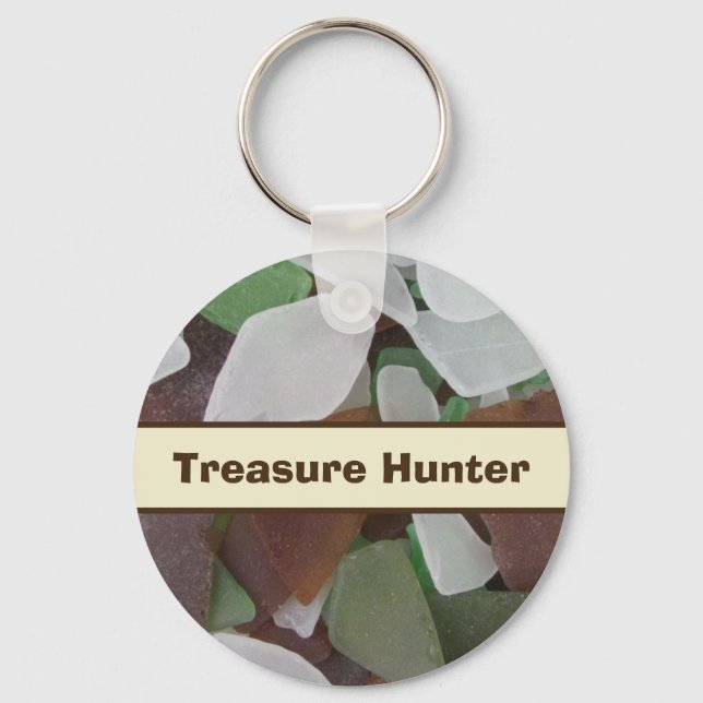 Treasure Hunter Sea Glass Photo Beach Collector Nyckelring (Framsida)