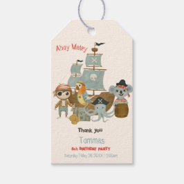 Treasure Hunters Pirat Birthday Presentetikett