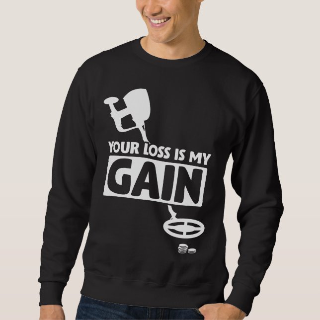 Treasure Hunting i Metall Detector Beach Lång Ärmad Tröja (Framsida)