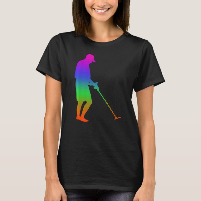 Treasure Hunting Shadows in Rainbow Färg T Shirt (Framsida)