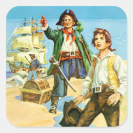 Treasure Island 1 Sticker Fyrkantigt Klistermärke